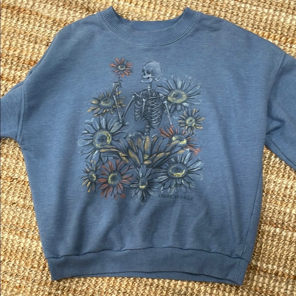 American Eagle Blue Graphic Sweatshirt